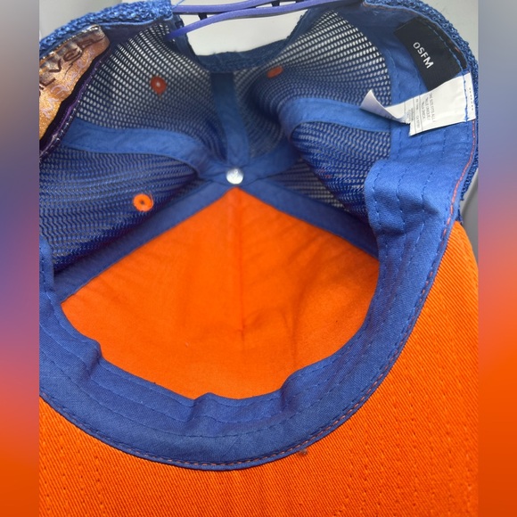 Quicksilver Mesh Adjustable Trucker Hat Orange, Blue w/Logo Patch - Picture 5 of 5